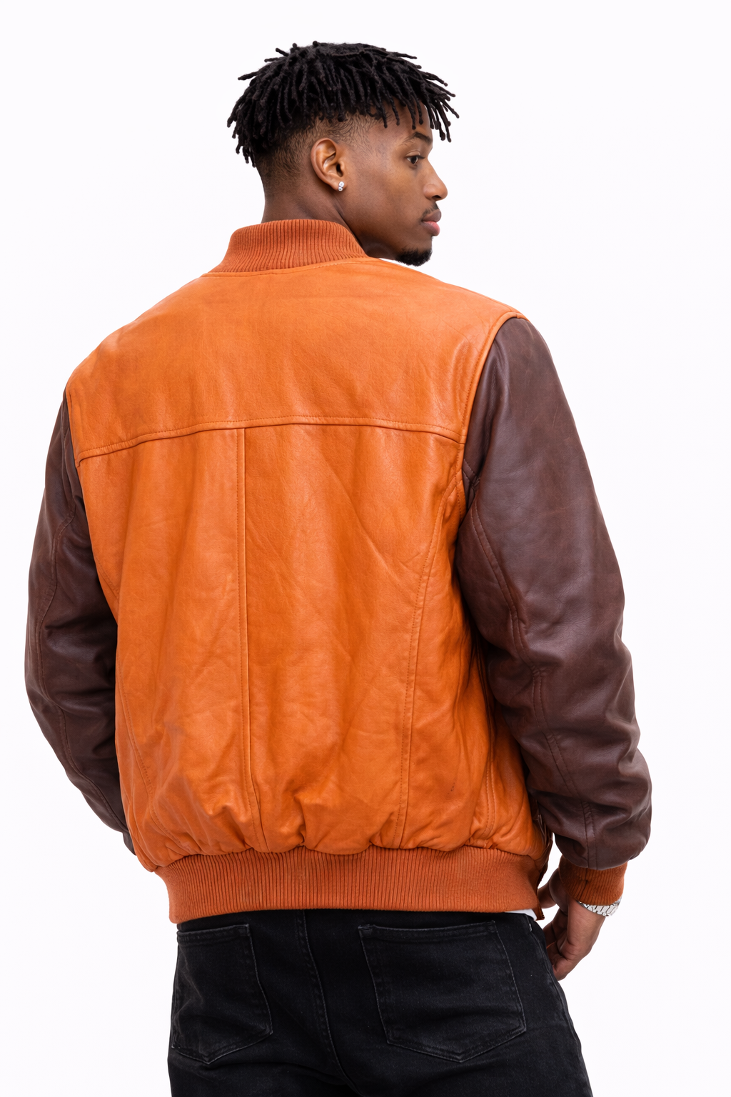 Men’s Diamond Quilted Leather Bomber Jacket