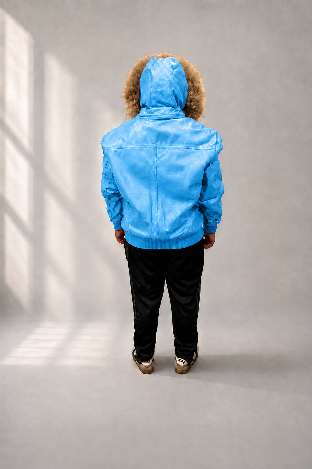 Men's Leather Jacket Bomber C [Blue]