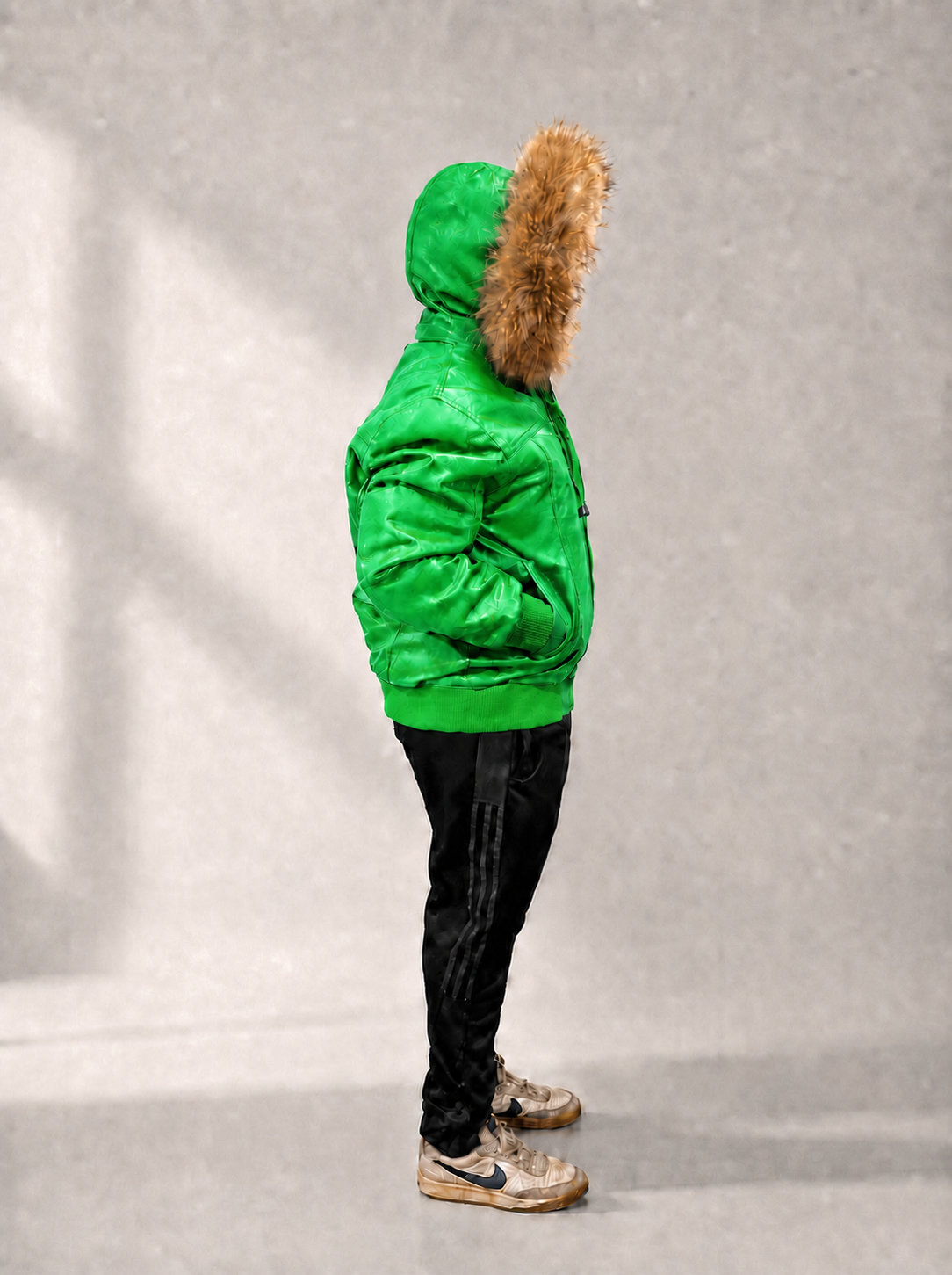 Men's Leather Jacket Bomber C [Green]