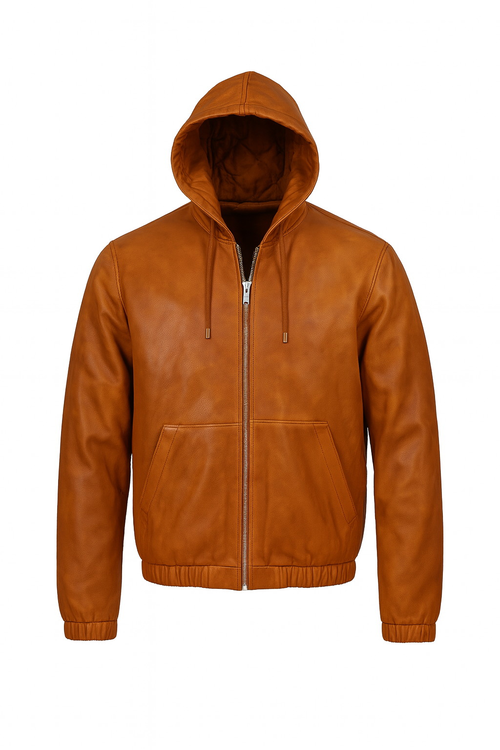 Men's Leather Hoodie [Caramel Crunch]
