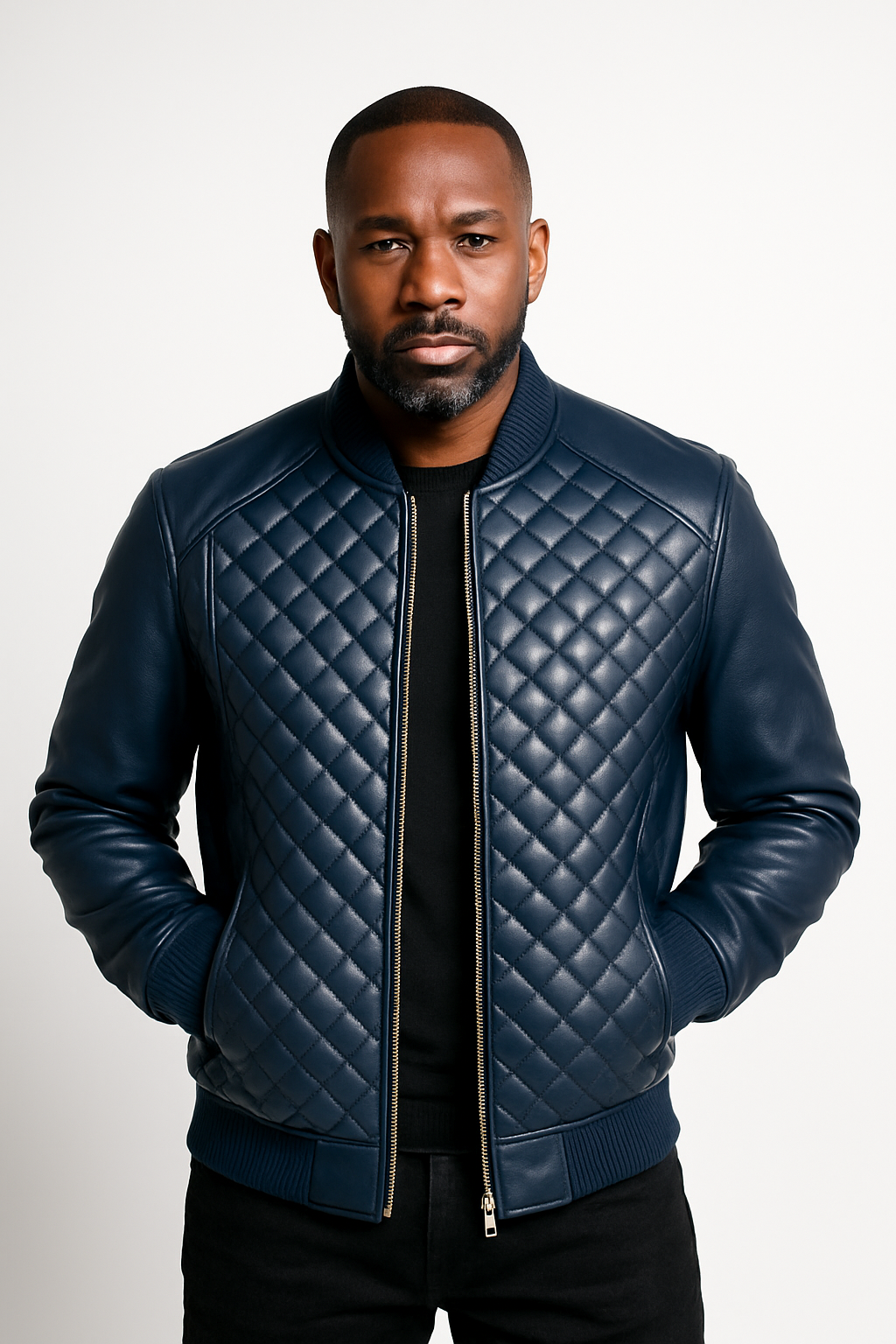 Men's Lucas Quilted Leather Bomber Jacket