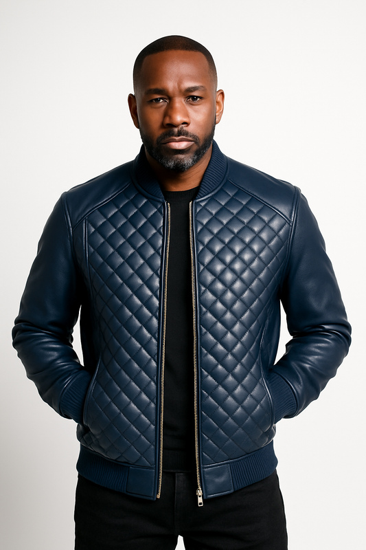 Men's Lucas Quilted Leather Bomber Jacket
