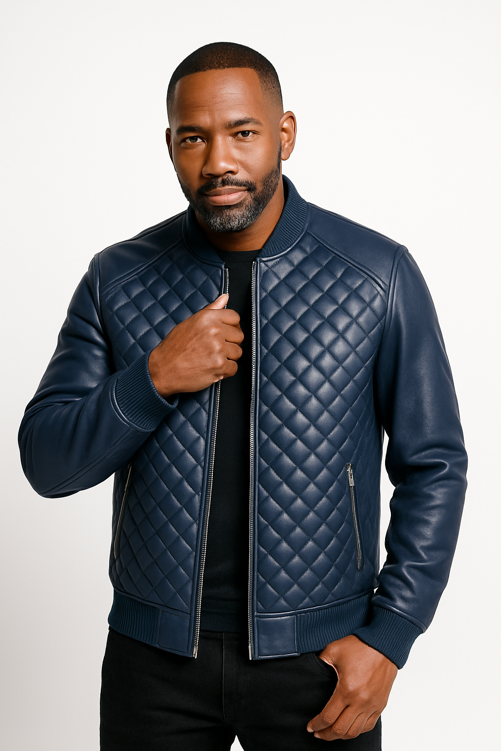Men's Lucas Quilted Leather Bomber Jacket