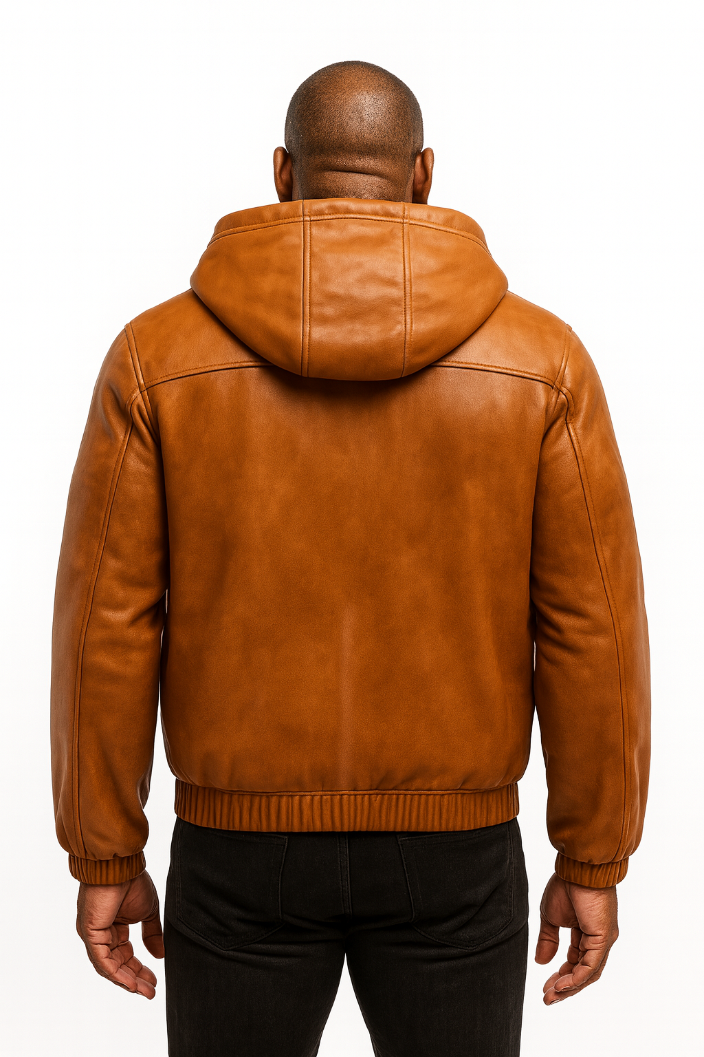 Men's Leather Hoodie [Caramel Crunch]