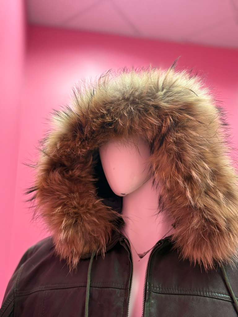 Men's Leather Jacket Bomber C [Green]