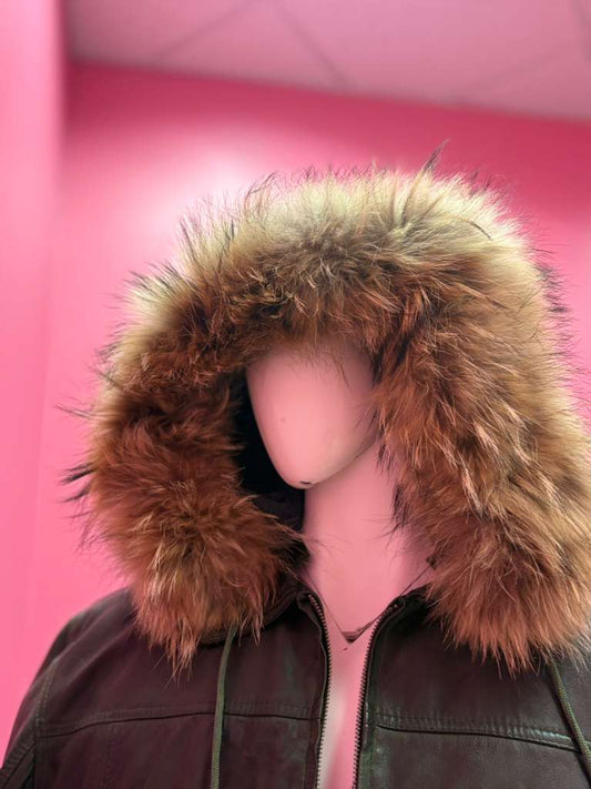 Men's Leather Jacket Bomber C [Green]